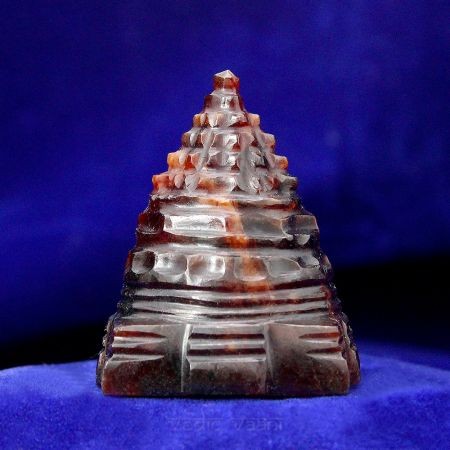 SHREE CHAKRA SHREE YANTRAM IN GOMEDH (HESSONITE) STONE
