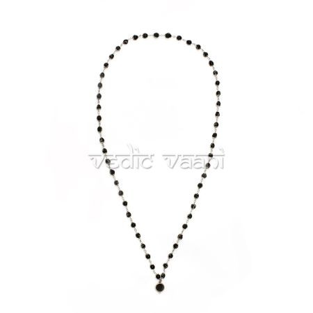 SHALIGRAM MALA IN GERMAN SILVER - OVAL BEADS