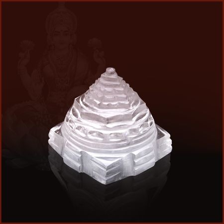 DIVINE SRI VIDYA SPHATIK SHREE YANTRA IN PURE CRYSTAL