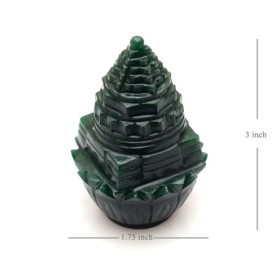 SHREE YANTRA ON LOTUS IN GREEN JADE - 168 GRAMS