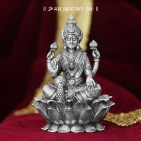 HINDU DEITY MAHALAKSHMI SCULPTURE/IDOL IN PURE SILVER