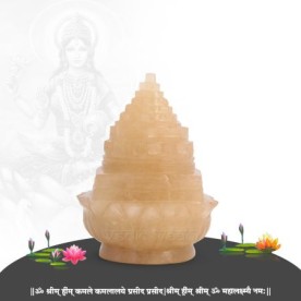 GODDESS MAHALAKSHMI SHRI YANTRA/CHAKRA IN ORANGE JADE STONE