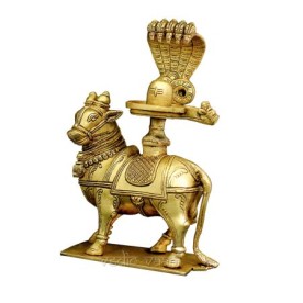 DIVINE BULL NANDI SHIVALINGUM STATUE - NANDINATHA LORD SHIVA"S VAHANA NANDI(BULL) - SHIVA NANDI IDOL
