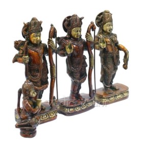 SHRI RAM DARBAR (RAMA SITA LAKSHMAN & HANUMAN) IDOLS IN BRASS